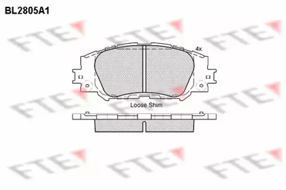 Комплект тормозных колодок FTE BL2805A1