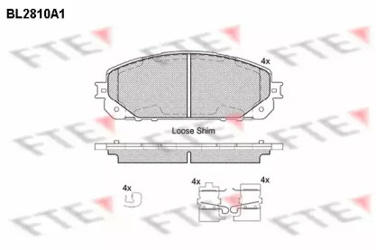 Комплект тормозных колодок FTE BL2810A1