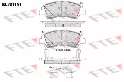 Комплект тормозных колодок FTE BL2811A1