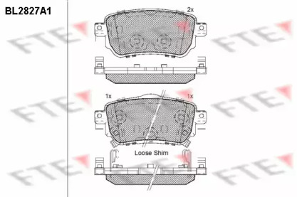 Комплект тормозных колодок, дисковый тормоз FTE BL2827A1