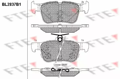 Комплект тормозных колодок FTE BL2837B1