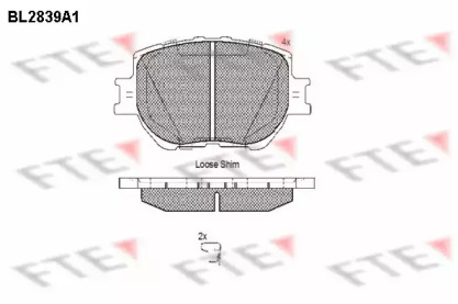 Комплект тормозных колодок FTE BL2839A1