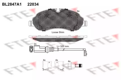 Комплект тормозных колодок FTE BL2847A1