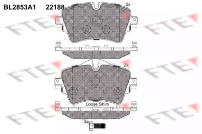 Комплект тормозных колодок FTE BL2853A1