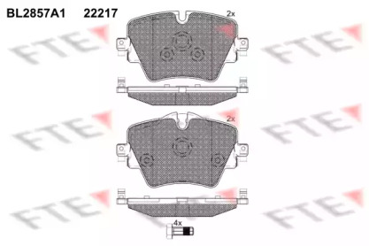 Комплект тормозных колодок FTE BL2857A1