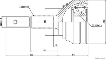 Шарнирный комплект HERTH+BUSS JAKOPARTS J2821013