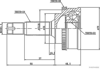 Шарнирный комплект HERTH+BUSS JAKOPARTS J2822135