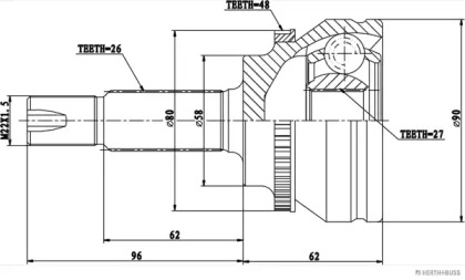 Шарнирный комплект HERTH+BUSS JAKOPARTS J2822140