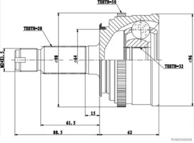 Шарнирный комплект HERTH+BUSS JAKOPARTS J2824136