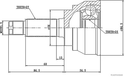 Шарнирный комплект HERTH+BUSS JAKOPARTS J2825017