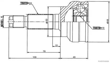 Шарнирный комплект HERTH+BUSS JAKOPARTS J2827013