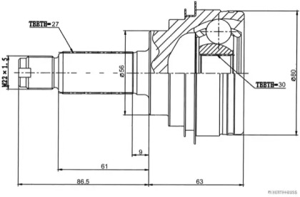 Шарнирный комплект HERTH+BUSS JAKOPARTS J2827023