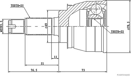 Шарнирный комплект HERTH+BUSS JAKOPARTS J2828007