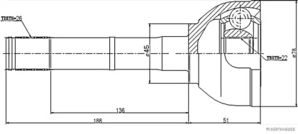 Шарнирный комплект HERTH+BUSS JAKOPARTS J2828008