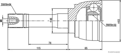 Шарнирный комплект HERTH+BUSS JAKOPARTS J2828015