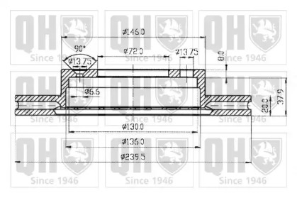 Тормозной диск QUINTON HAZELL BDC3438