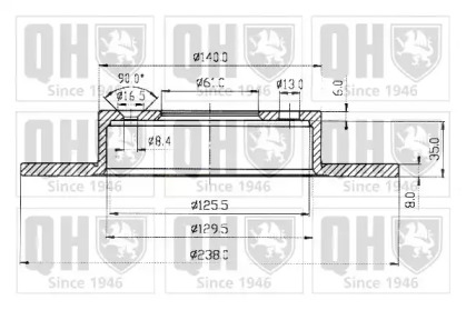 Тормозной диск QUINTON HAZELL BDC3449