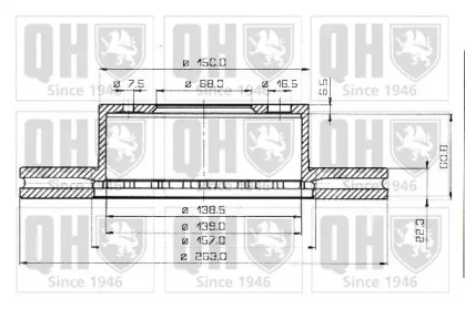 Тормозной диск QUINTON HAZELL BDC3457