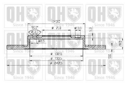 Тормозной диск QUINTON HAZELL BDC3690