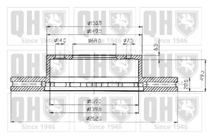 Тормозной диск QUINTON HAZELL BDC3716