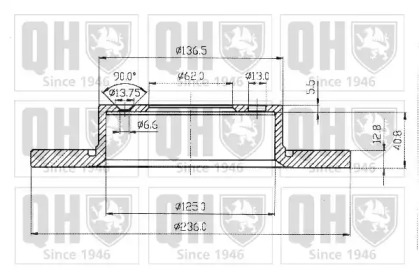 Тормозной диск QUINTON HAZELL BDC3737