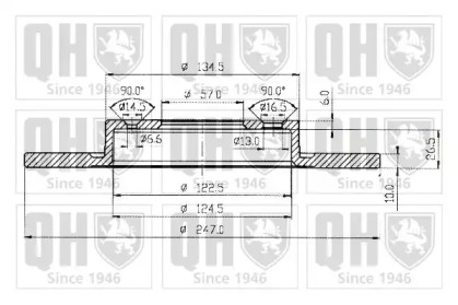 Тормозной диск QUINTON HAZELL BDC3944