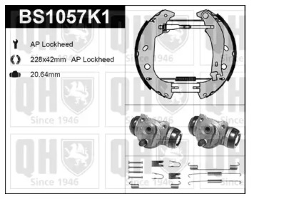 Комплект тормозов, барабанный тормозной механизм QUINTON HAZELL BS1057K1