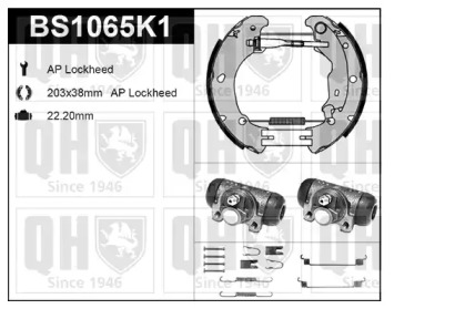 Комплект тормозов, барабанный тормозной механизм QUINTON HAZELL BS1065K1