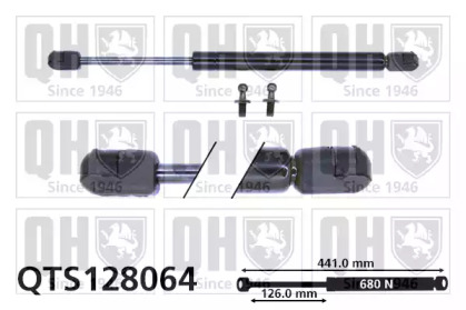 Газовая пружина, крышка багажник QUINTON HAZELL QTS128064