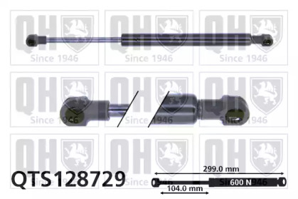 Газовая пружина, крышка багажник QUINTON HAZELL QTS128729