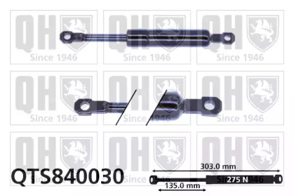 Газовая пружина, крышка багажник QUINTON HAZELL QTS840030