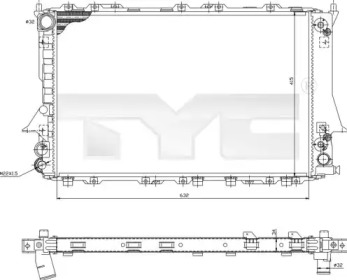 Радиатор, охлаждение двигателя TYC 702-0029-R