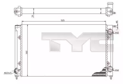 Радиатор, охлаждение двигателя TYC 737-0058