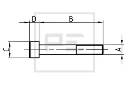 Центровой болт рессоры PE Automotive 015.438-00A