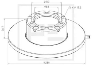 Тормозной диск PE Automotive 016.285-00A