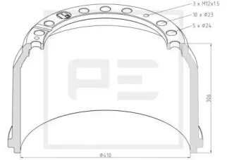 Тормозной барабан PE Automotive 016.403-00A