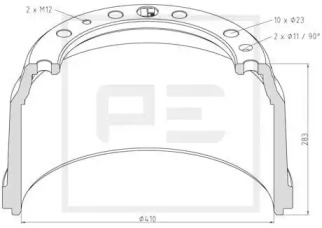 Тормозный барабан PE Automotive 026.638-00A