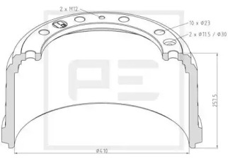 Тормозный барабан PE Automotive 026.639-00A