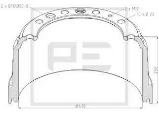 Тормозный барабан PE Automotive 026.642-00A