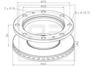 Тормозной диск PE Automotive 026.655-10A