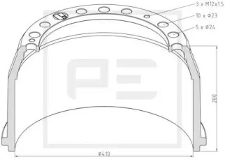 Тормозный барабан PE Automotive 036.402-00A