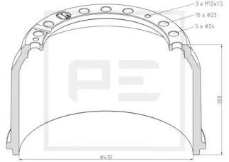 Тормозный барабан PE Automotive 036.403-00A