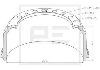 Тормозный барабан PE Automotive 036.404-00A