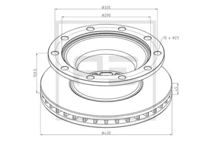 Тормозной диск PE Automotive 046.371-10A