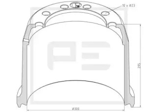 Тормозный барабан PE Automotive 046.614-00A