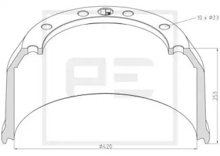 Тормозный барабан PE Automotive 046.615-00A