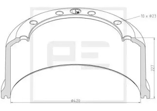 Тормозный барабан PE Automotive 066.439-00A