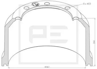 Тормозный барабан PE Automotive 066.441-00A