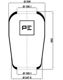 Баллон пневматической рессоры PE Automotive 084.032-70A