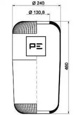 Баллон пневматической рессоры PE Automotive 084.076-70A